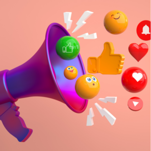 A vibrant illustration of a megaphone surrounded by social media icons, symbolizing PPC advertising campaigns.